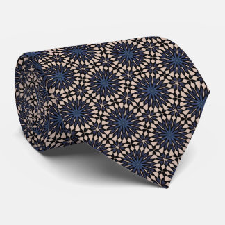 Gravata Floral Network Blue and tan Neck Tie