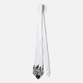 Gravata Floral Preto e Branco Minimalista