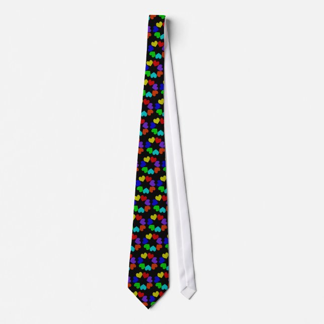 Gravata Floral Rainbow Hearts Tie (Frente)