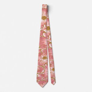 Gravata floral rosa
