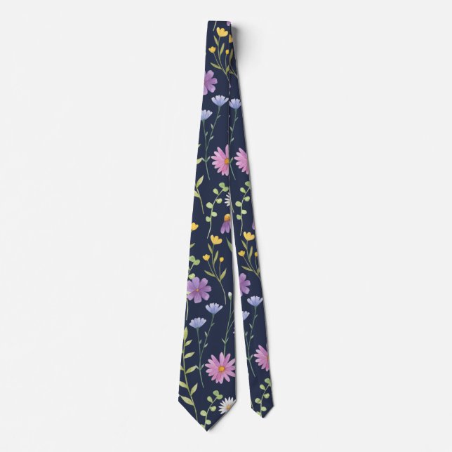 Gravata Floral Surface Pattern-Fashion Spring Flowers      (Frente)