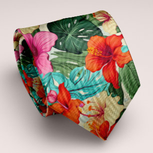 Gravata Floral tropical personalizável vibrante