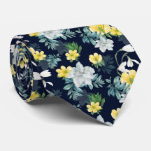 Flores brancas e amarelas Padrão Floral