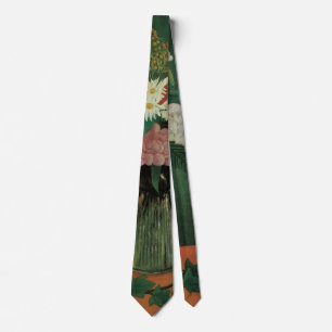 Gravata Flores com Hera por Henri Rousseau, Floral Vintage