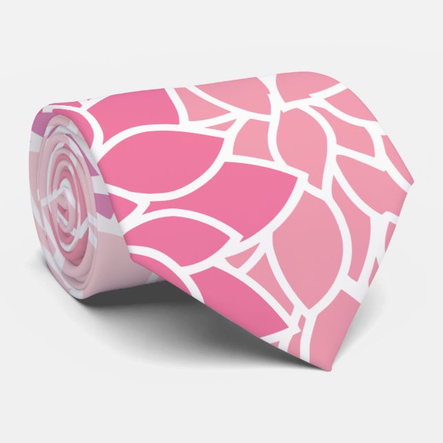 Gravata Flores Dahlia, Padrão De Flores, Dahlia Rosa (Rolled)