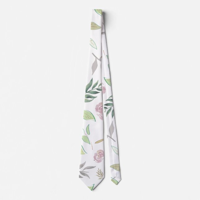 Gravata Flores de Aquarela Festivas (Frente)