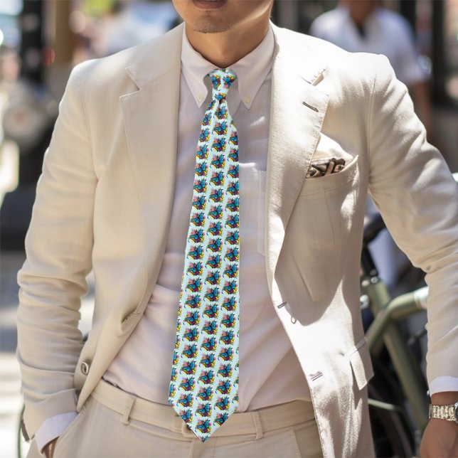 Gravata Flores De Borboletas Azuis De Dragão (Criador carregado)