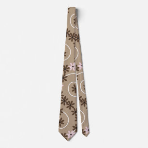 Gravata Flores de Brown no taupe espiral