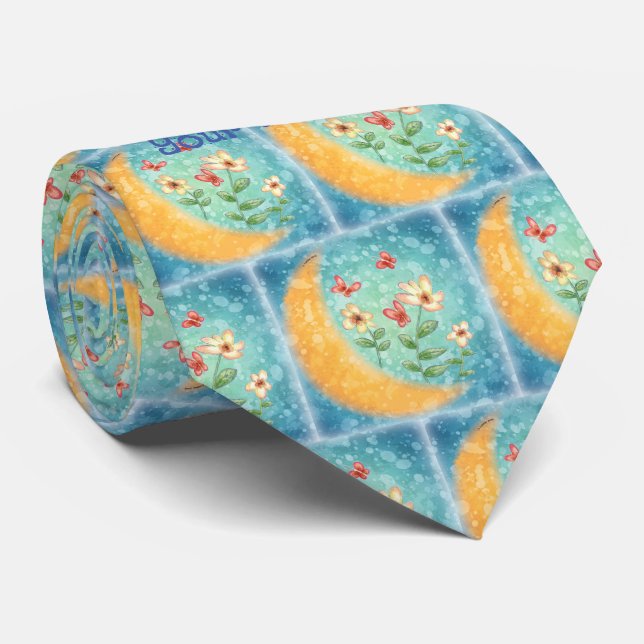 Gravata Flores de lua (Rolled)