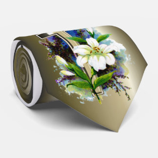 Gravata Flores de Ouro Páscoa e Lilly Branca