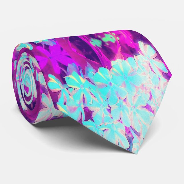 Gravata Flores de Phlox Azuis-Peppermint Twist de Robin (Rolled)