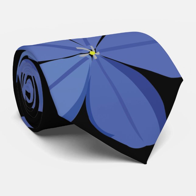 Gravata Flores de Plumbago Azul (Rolled)