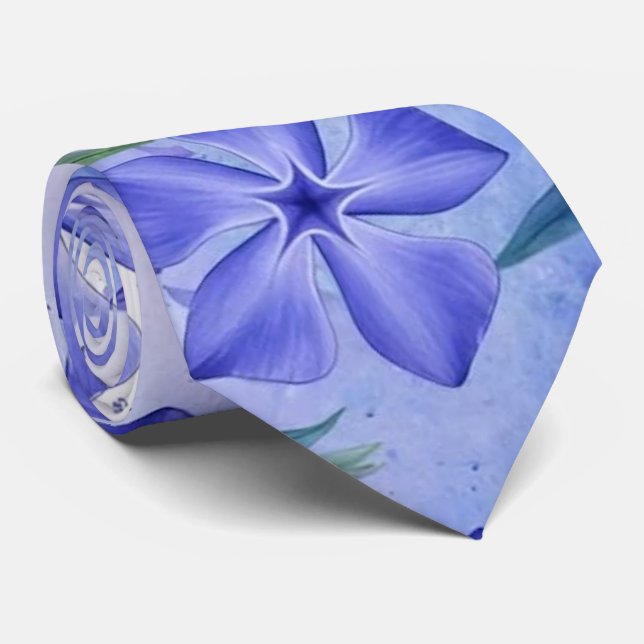 Gravata Flores de Vinca Azul Violeta Vinca Blossoms (Rolled)