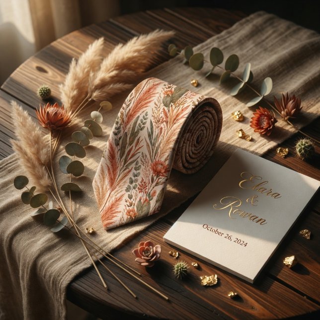 Gravata Flores do Deserto de Terracota (Criador carregado)