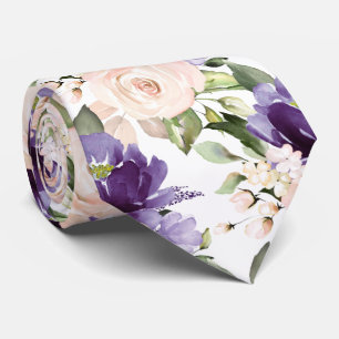 Gravata Flores H2 PixDezine Violet Purple Blush Rosas 