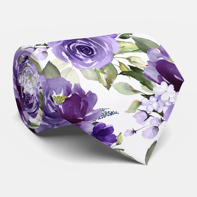 Gravata Flores H2 PixDezines Lavandas Roxas Violetas (Rolled)