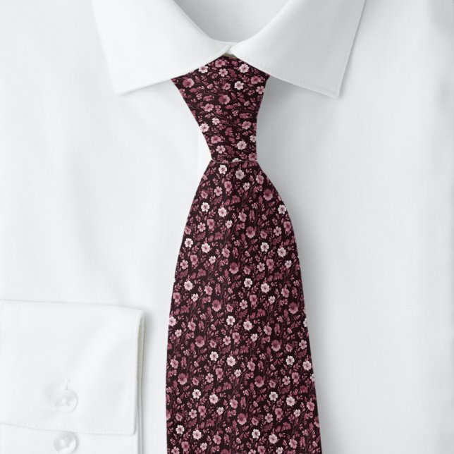 Gravata Flores Minúsculas Bordeaux (Criador carregado)