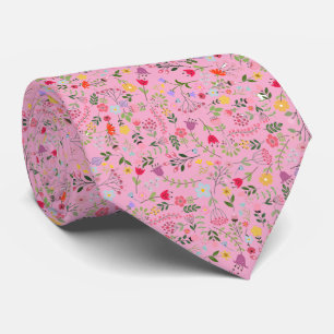 Gravata Flores Na moda Flóridas Design a cor-de-rosa pálid