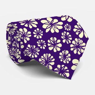 Gravata Flores - Névoa em Roxo Profundo