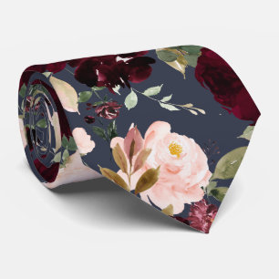 Gravata Flores PixDezine H2 Flores Borgonha Rosa Nec