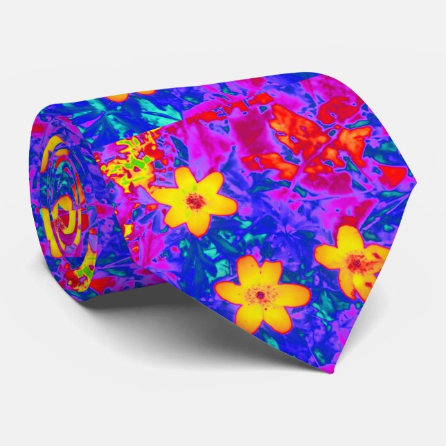 Gravata flores psicodélicas 4 (Rolled)