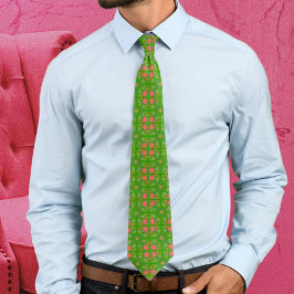 Gravata Flores Retro Cor-de-rosa Azul Cor-de-laranja Cor-d