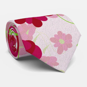 Gravata Flores rosa e vermelha - Floral