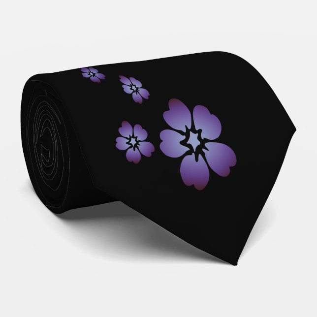 Gravata Flores roxas (Rolled)