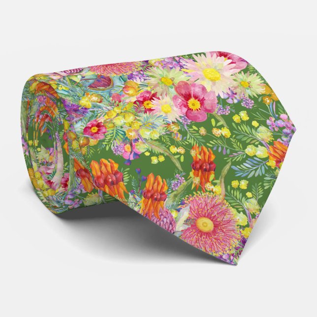 Gravata Flores silvestres australianas (Rolled)