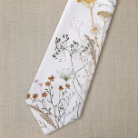 Gravata flores silvestres de bege de laranja<br><div class="desc">gravatas de folhagem com aquarelas</div>