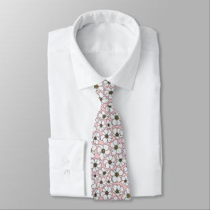 Gravata Flores Silvestres Modernas em Rosa