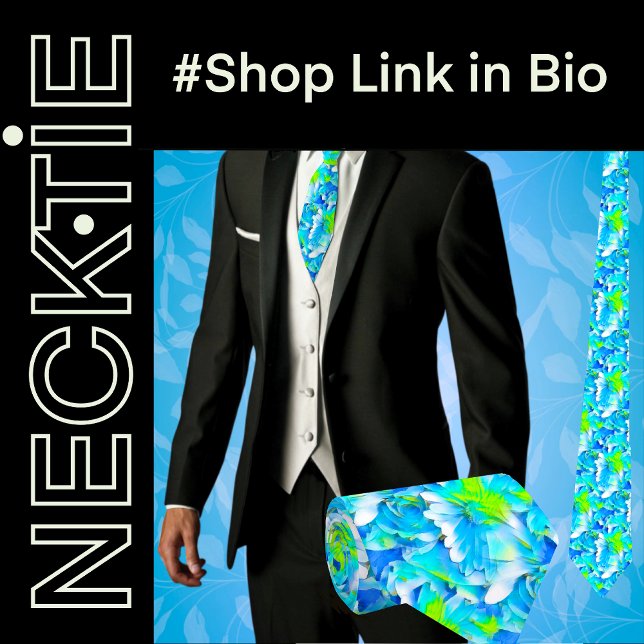 Gravata Flores Tropicais Florais  (Criador carregado)