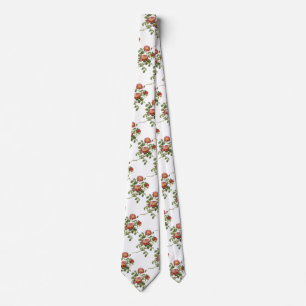 Gravata Flores Vintage Floral Rosa Vermelha do Amor por Re