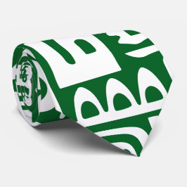 Gravata Floresta verde e desenhos brancos de 7