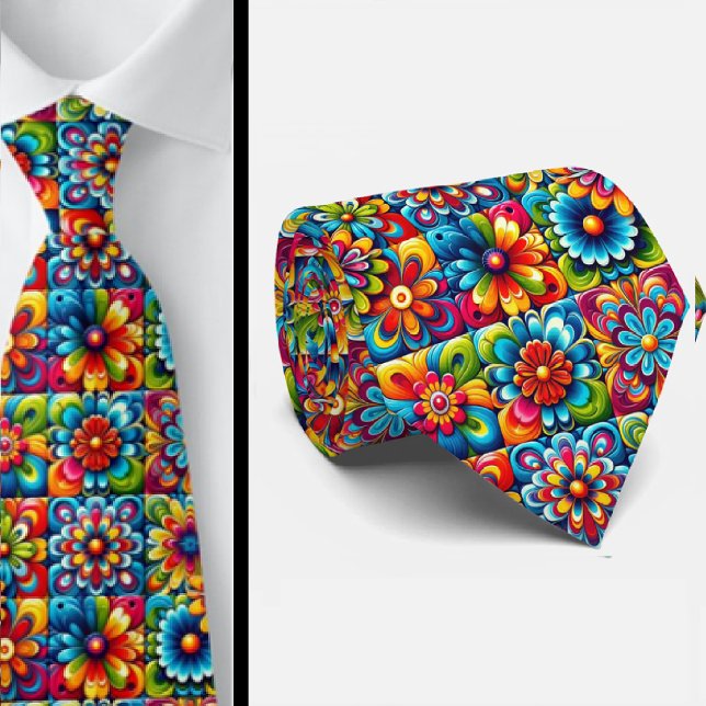 Gravata Flower Power Hippy Neck Tie (Criador carregado)