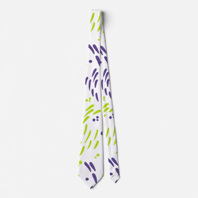 Gravata Fluxo em Verde Lima e Roxo (Frente)