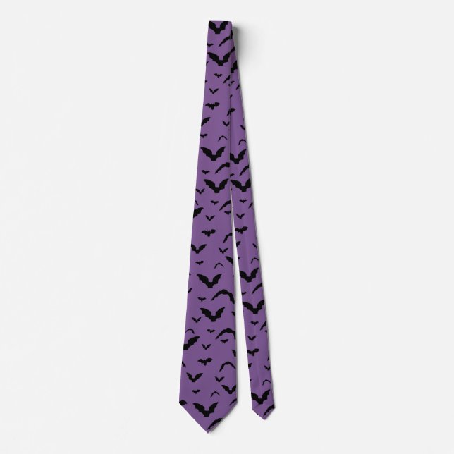 Gravata Flying Bat on Purple (Frente)