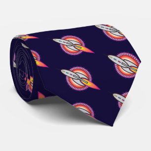 Gravata Foguete Espacial Retro Ficção Científica