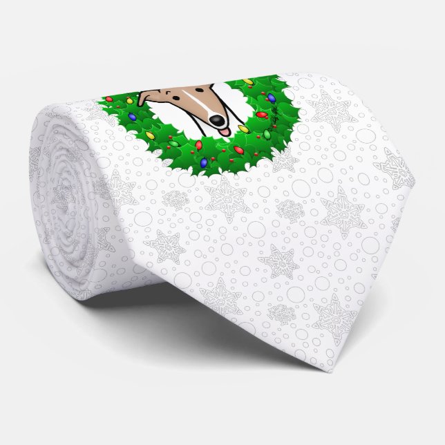 Gravata Foguetes e luzes natalinas - Faca e branco (Rolled)