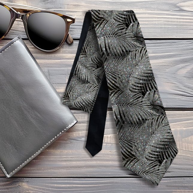 Gravata Folga de Palma de Folha de Folga Prata Padrão ID83 (Criador carregado)