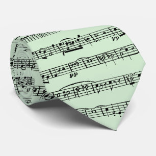 Gravata Folha de Design de Música em Verde