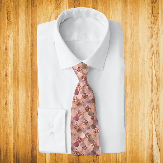 Gravata Folha de Escalas de Sereia da Glitter Dourada com  (Criador carregado)