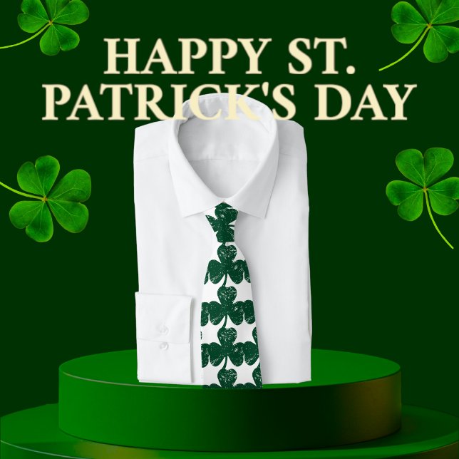 Gravata Folha de Na moda Grunge para a Sorte Irlandesa (Irish Luck Stylish Grunge Clover Leaf Neck Tie)