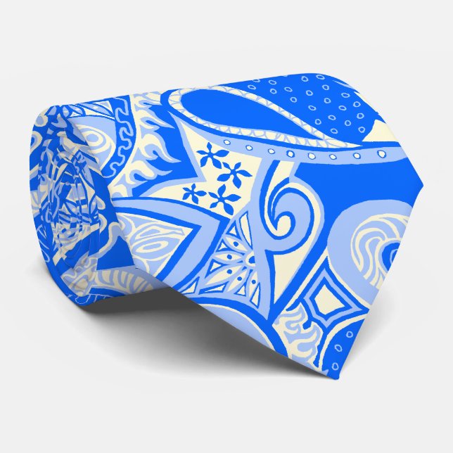 Gravata Folha Floral de Onda Impressa com Dois Lados (Rolled)