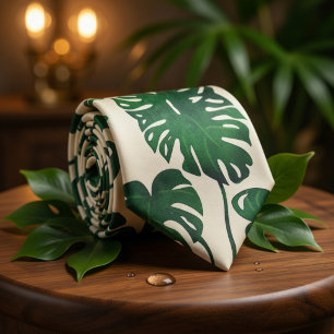 Gravata Folha Tropical de Monstera