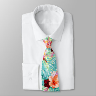 Gravata Folhagem Floral Tropical de Paraíso PixDezines