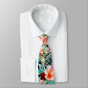 Gravata Folhagem Floral Tropical de Paraíso PixDezines