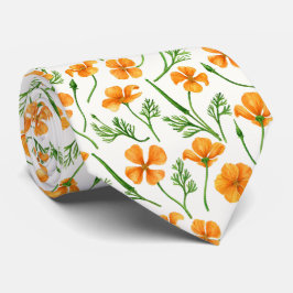 Gravata Folhas da Califórnia, flores no verão, verdinho