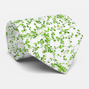 Gravata Folhas de Aquarela Verde e Vinhas, Na moda Elegant