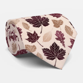 Gravata Folhas de outono em branco creme